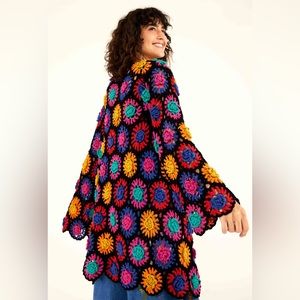 FARM Rio Crochet Flowers Cardigan NWT Medium